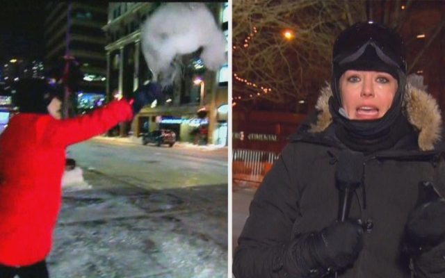 TV Meteorologists Perform Cold Weather Tricks